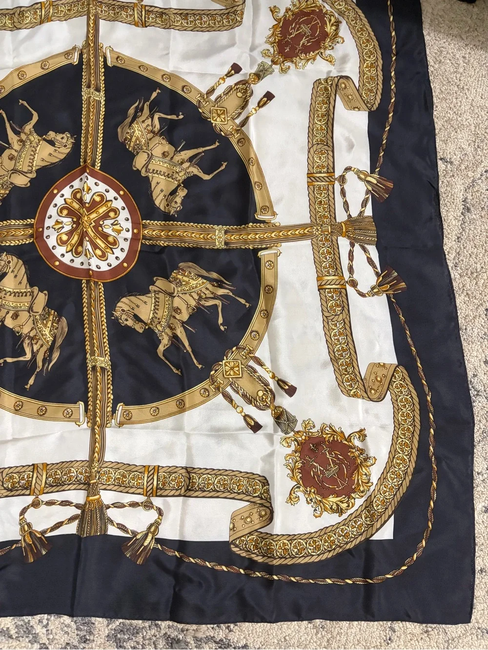 Vintage Valerie Steven’s  equestrian silk scarf